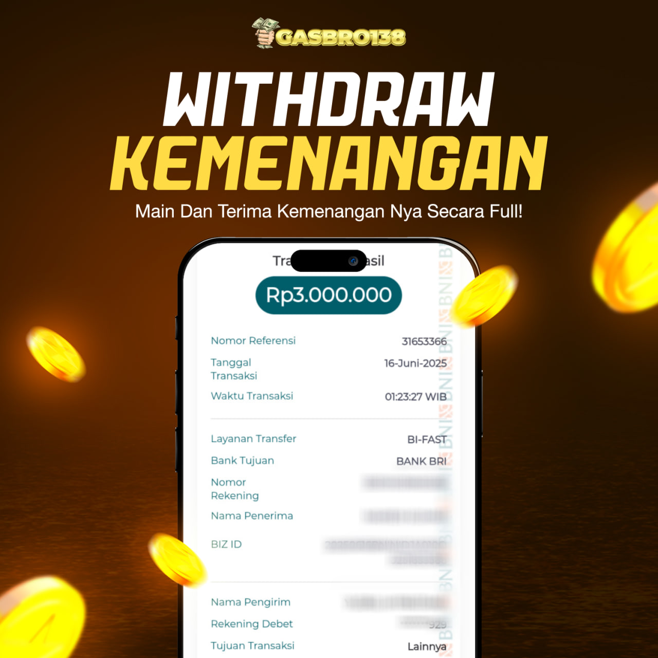 STOP RUNGKAD BRO!!! Tergacor Hanya Di GASBRO138 Kemenangan Resmi Modal Rp 200.000 Withdraw Rp.3.000.00